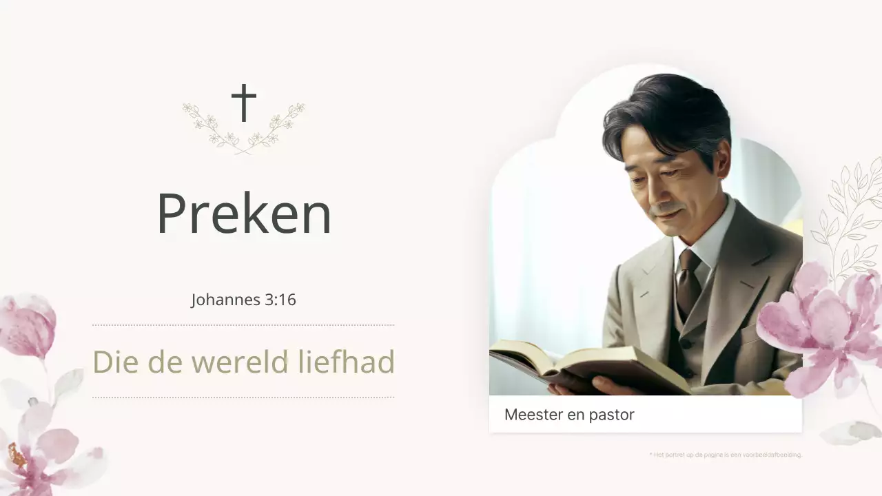 Een klassieke kerkdienstgids in roze