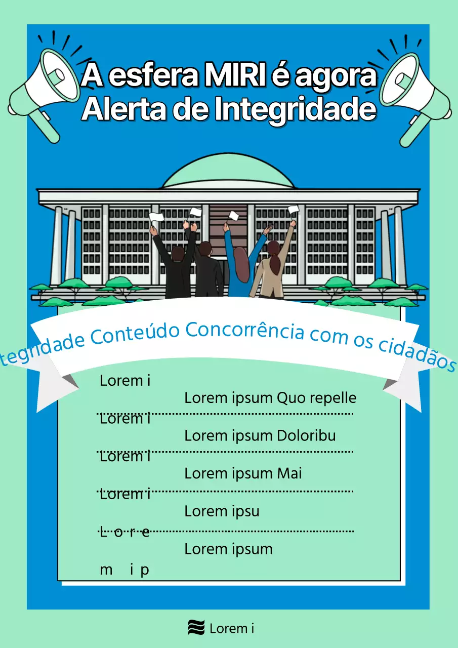 Um cartaz simples em azul e menta para um concurso interno de conteúdos.