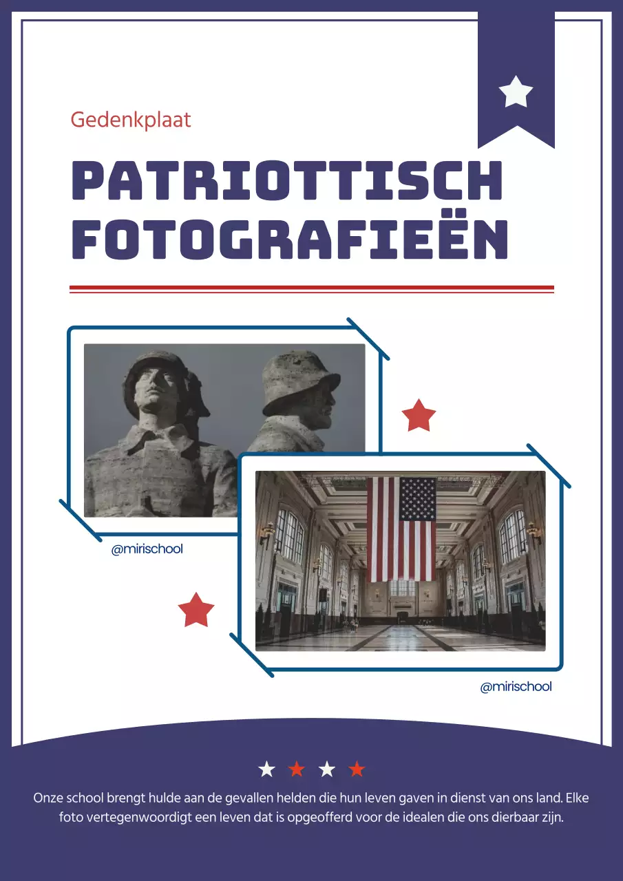 Eenvoudige Memorial Day School Evenement Aankondigingen in Navy en Rood