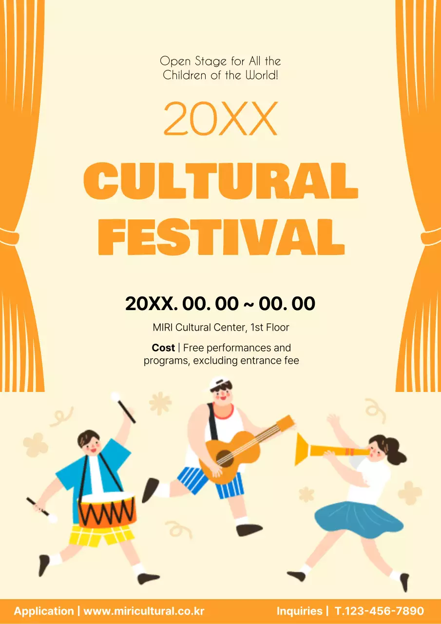 Orange Retro Cultural Event Poster
