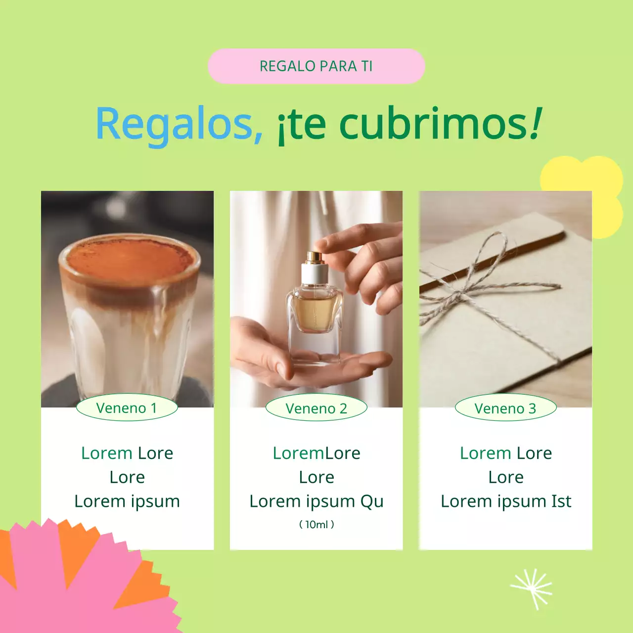 Promocione la venta de regalos del Mes del Hogar Amarillo y Verde