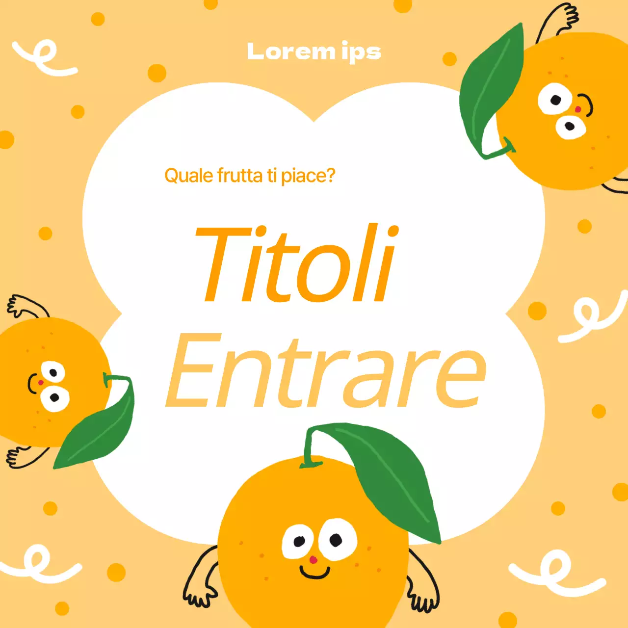 Promuovere prodotti a base di frutta semplice in arancione e rosa