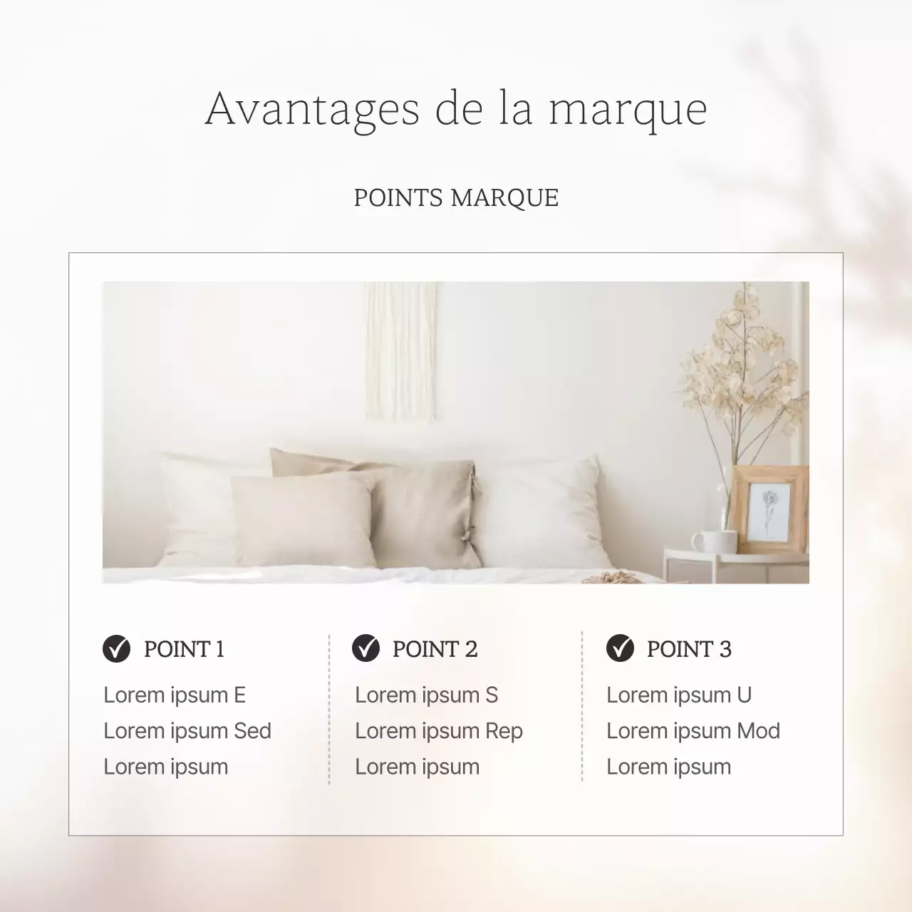 Promouvoir des meubles et des intérieurs simples en ivoire