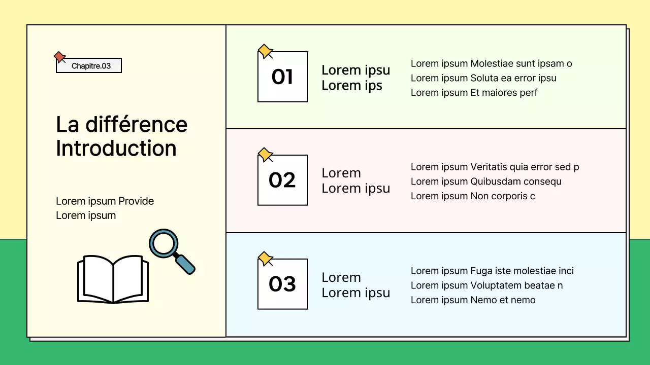 Prospectus de l'école jaune et verte