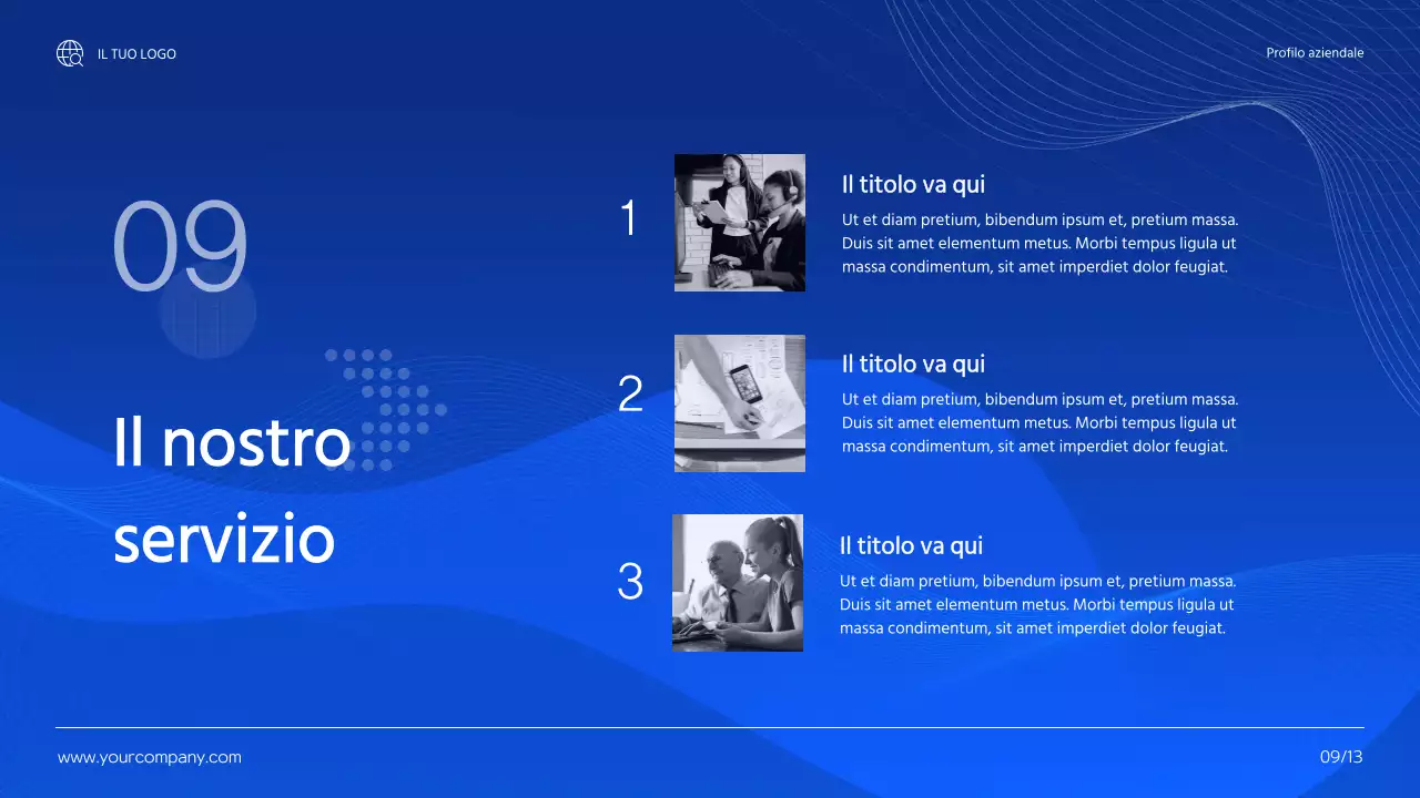 Introduzione dell'azienda Blue Modern Business