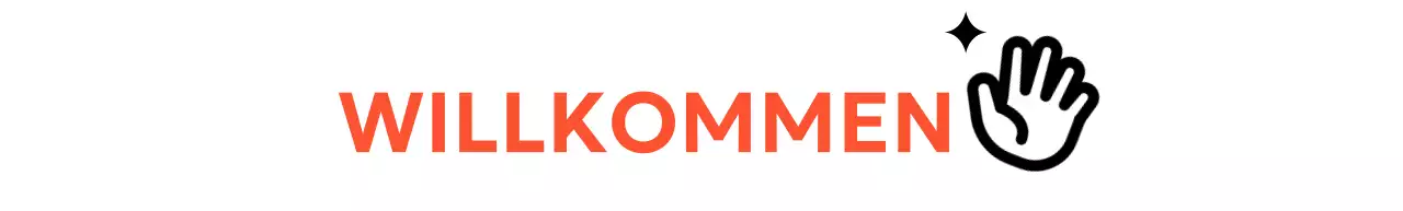 Willkommensdesign mit einem Handsymbol zur Begrüßung