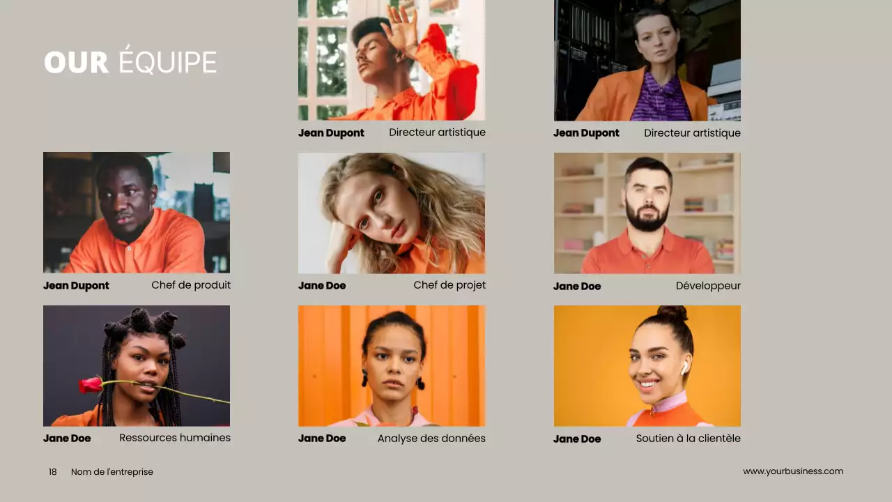 Gris Orange Minimal Propre Projet Pitch Deck Proposition