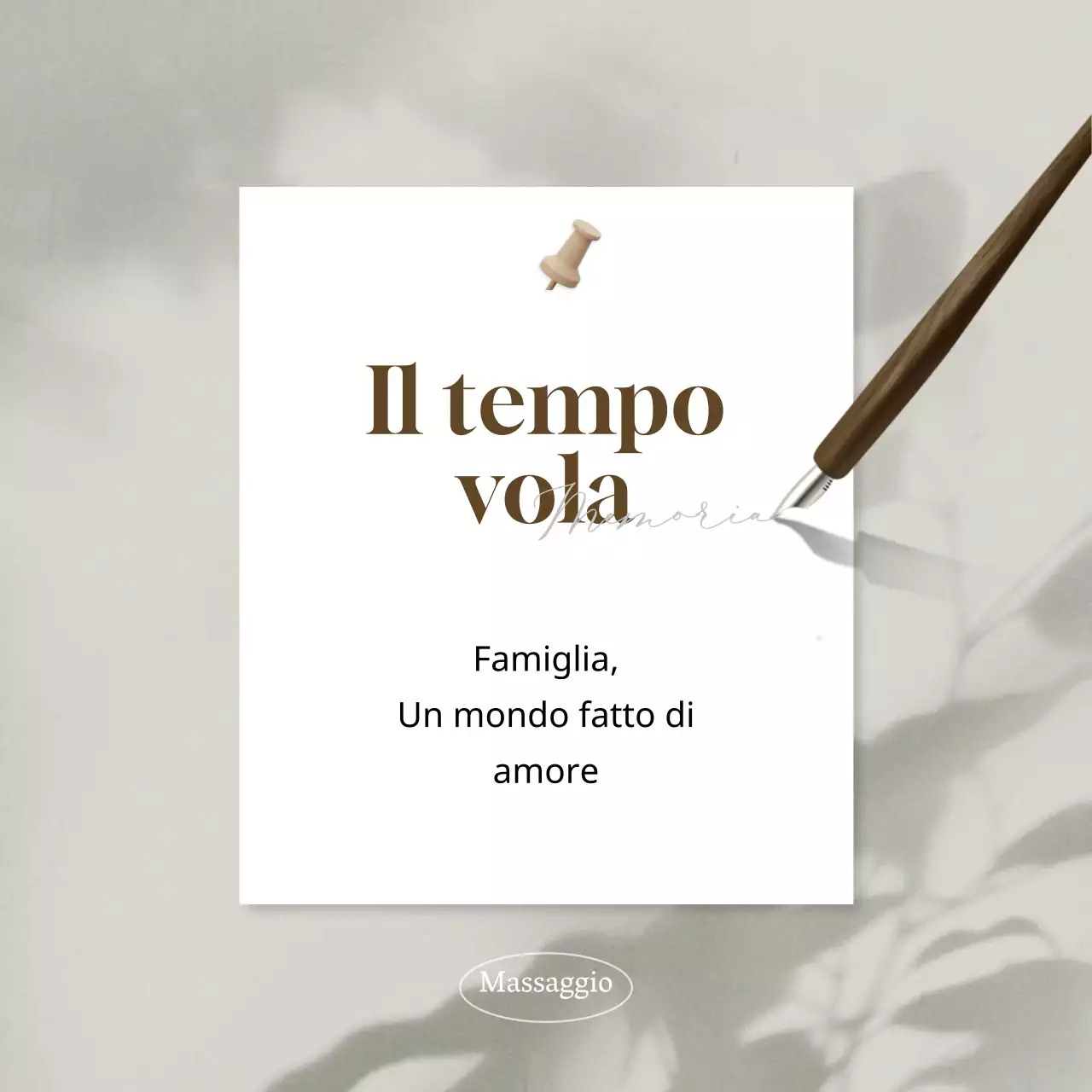 Promuovere una semplice nota sentimentale di famiglia grigia e marrone