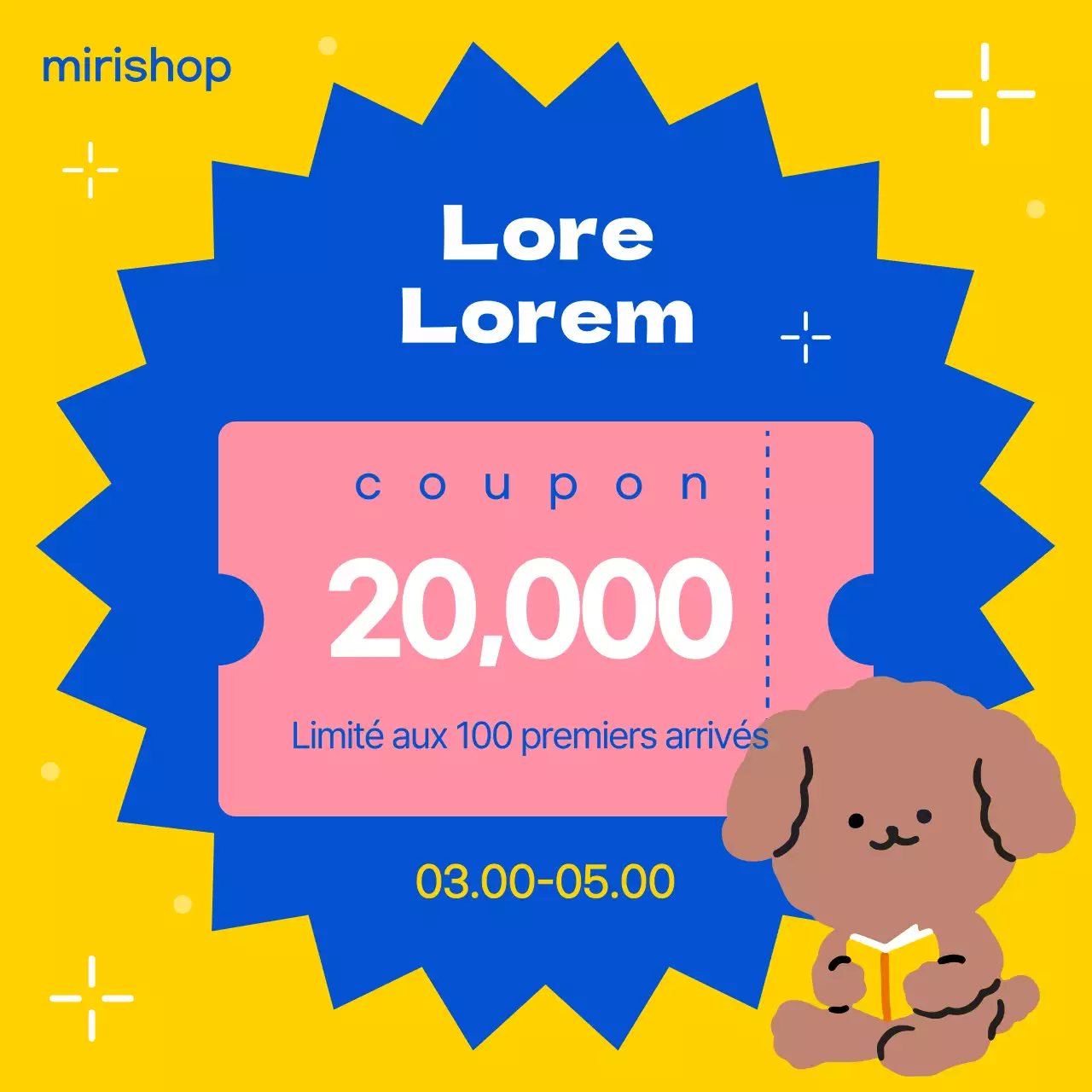 Poste de vente sur le marché libre tropical en jaune et rose