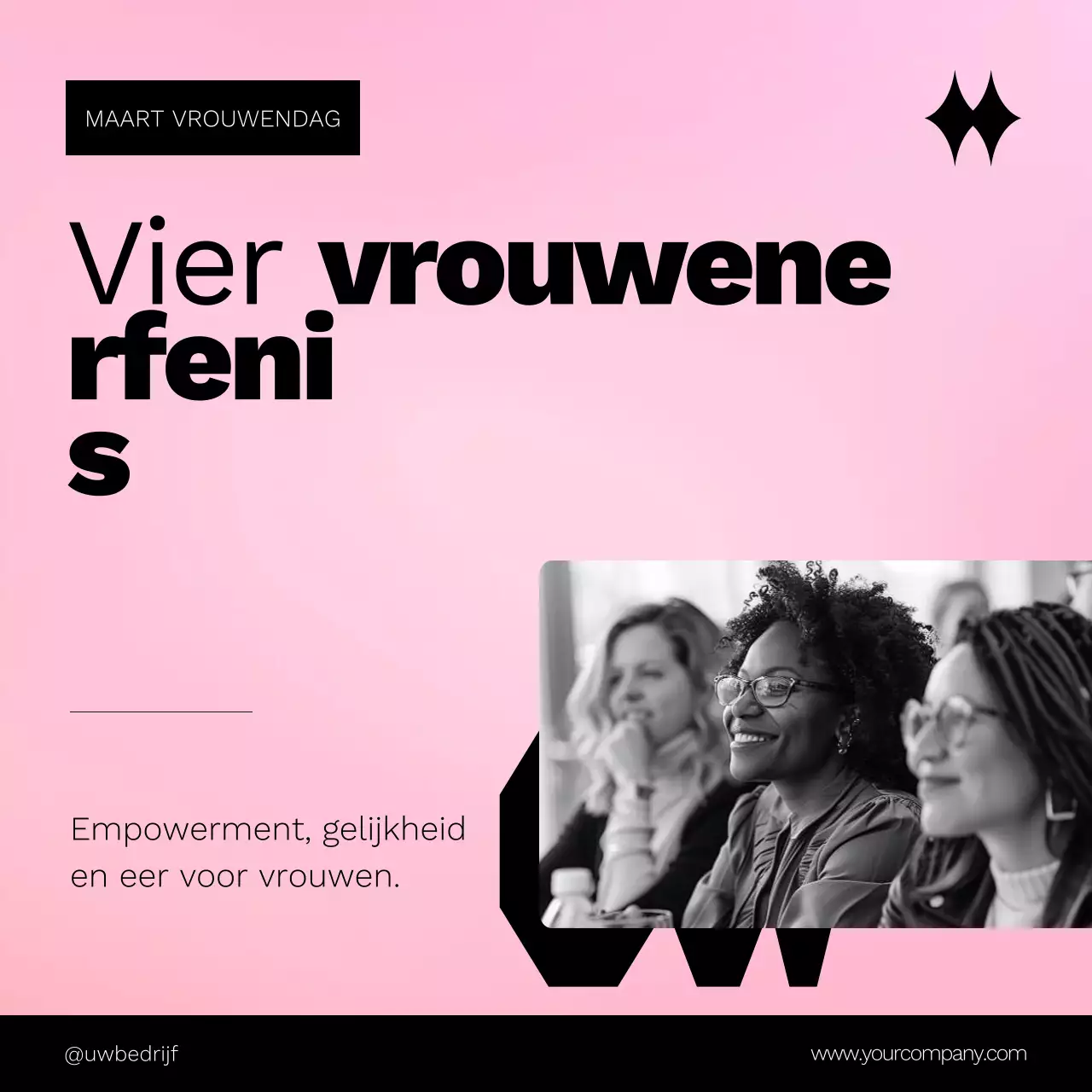 Roze eenvoudige publiciteit voor de Maand van de Vrouwengeschiedenis