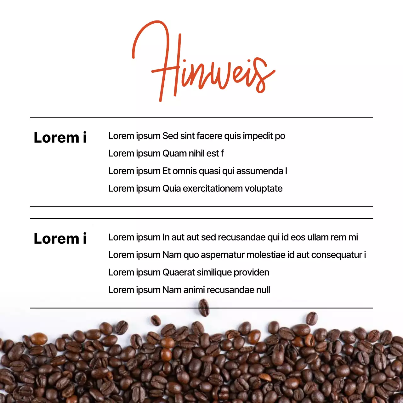 Modernes Café-Branding in Weiß und Orange Post