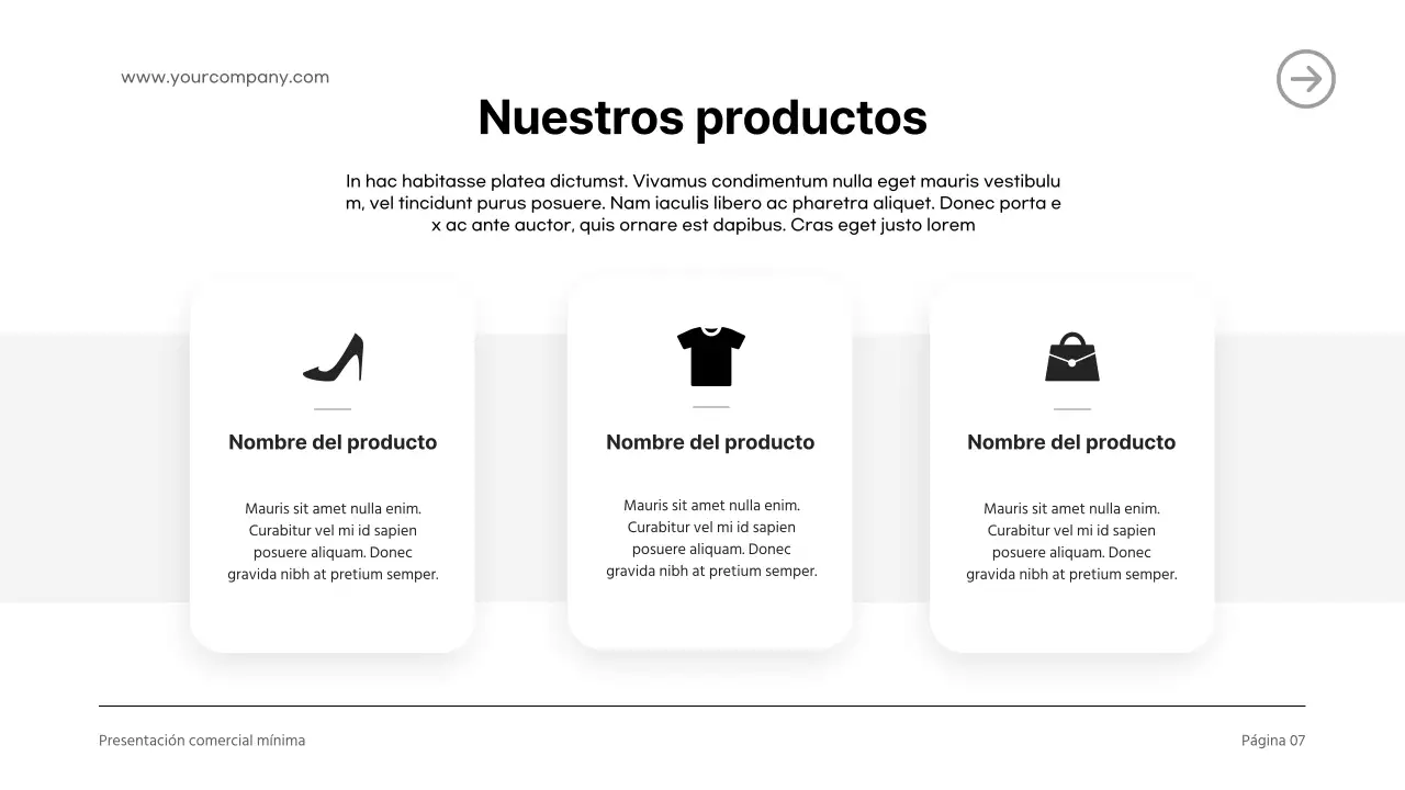 Presentación de una empresa moderna en blanco y negro