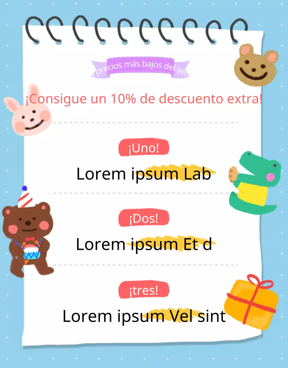 Promover regalos kitsch para el Día del Niño en azul claro