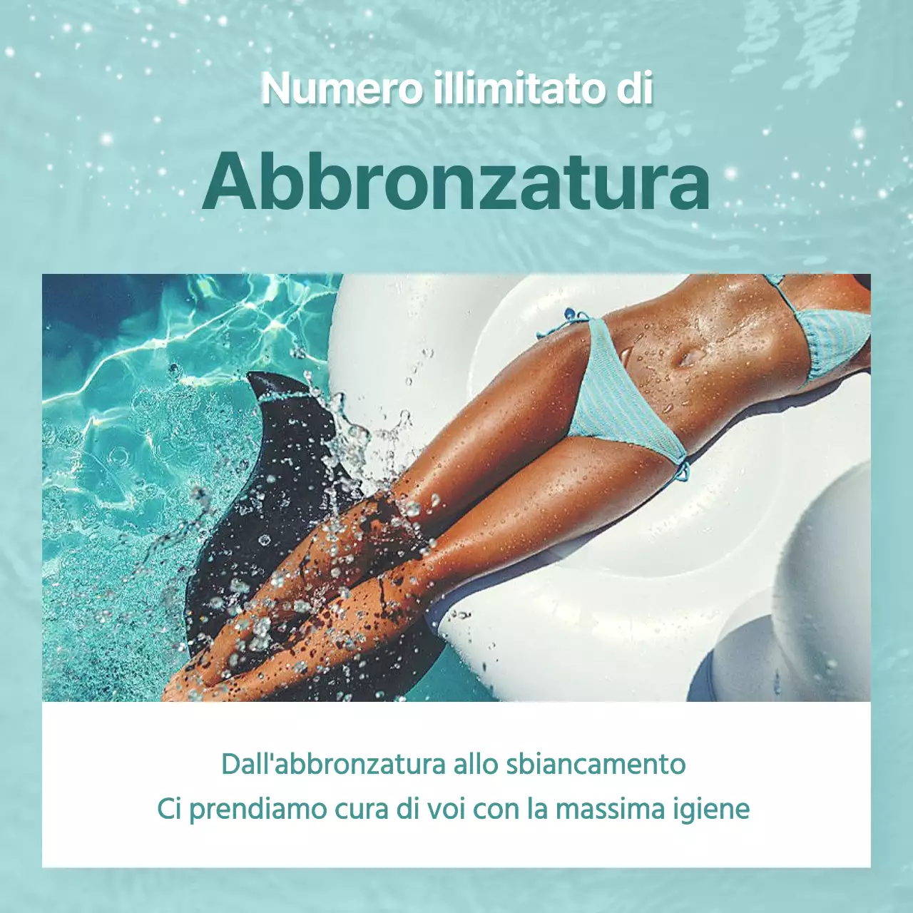 Annuncio di evento estivo di dermatologia di tendenza con sfondo azzurro