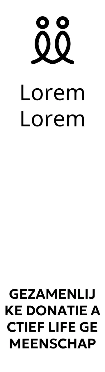 Een lettertypeontwerp met een logo in de vorm van een persoon en een gecentreerde uitlijning