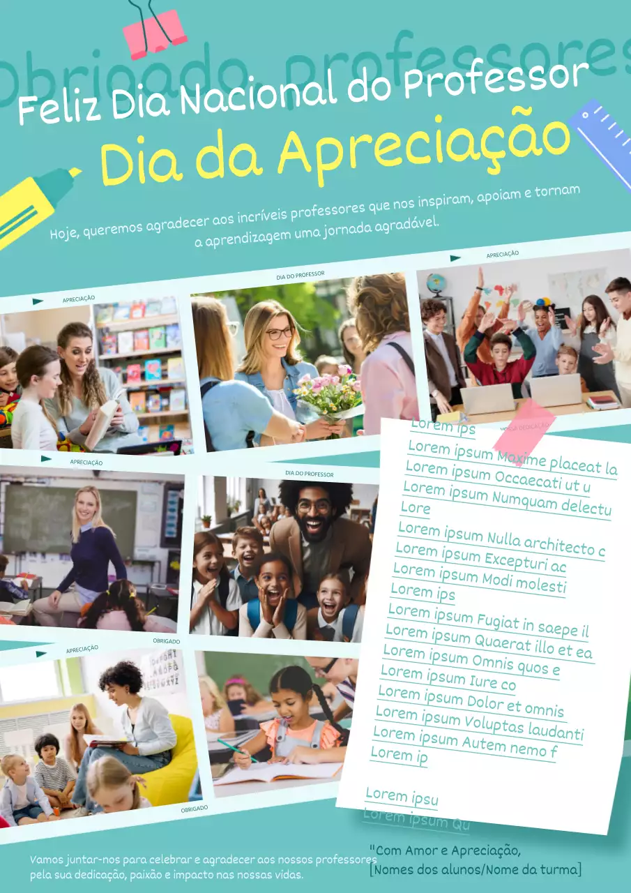 Azul celeste Mensagem básica de agradecimento para professores Campanha