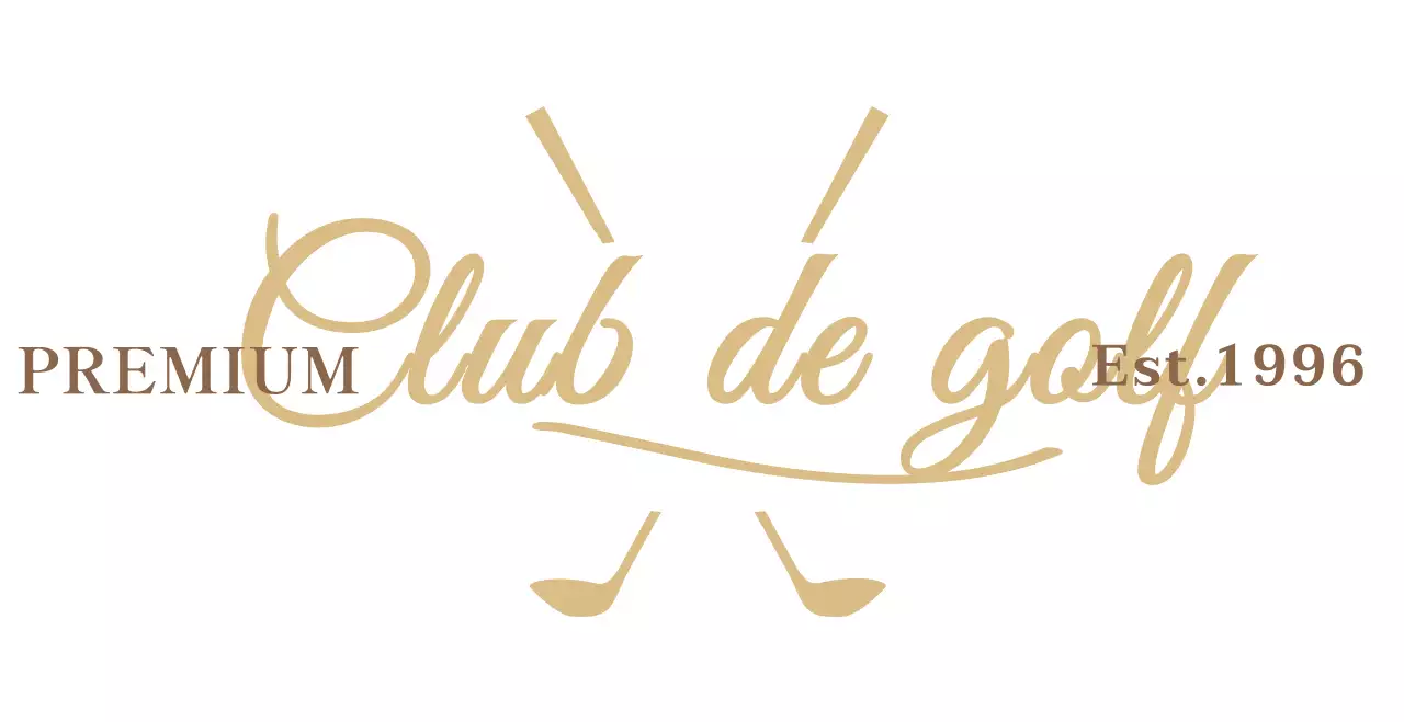 Palos de golf con letra dorada y marrón para dar sensación de clase