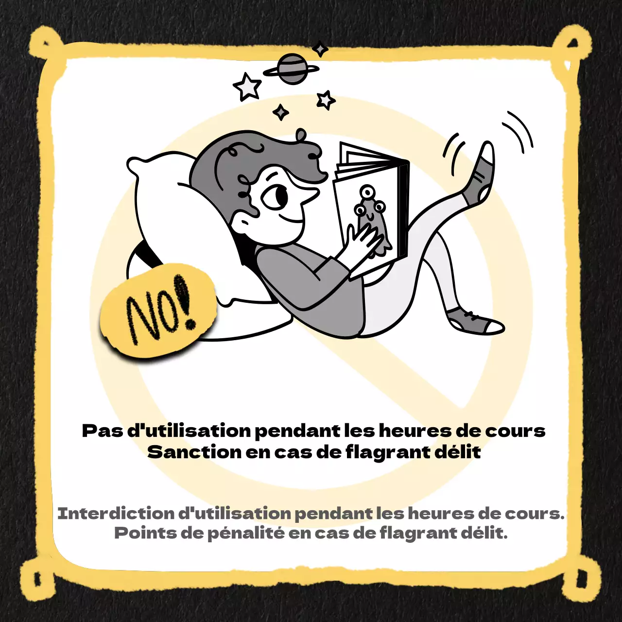 Des procès-verbaux jaunes, noirs et blancs très kitsch