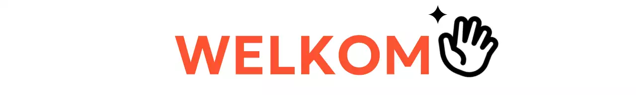 Welkomsontwerp met een groetend handpictogram