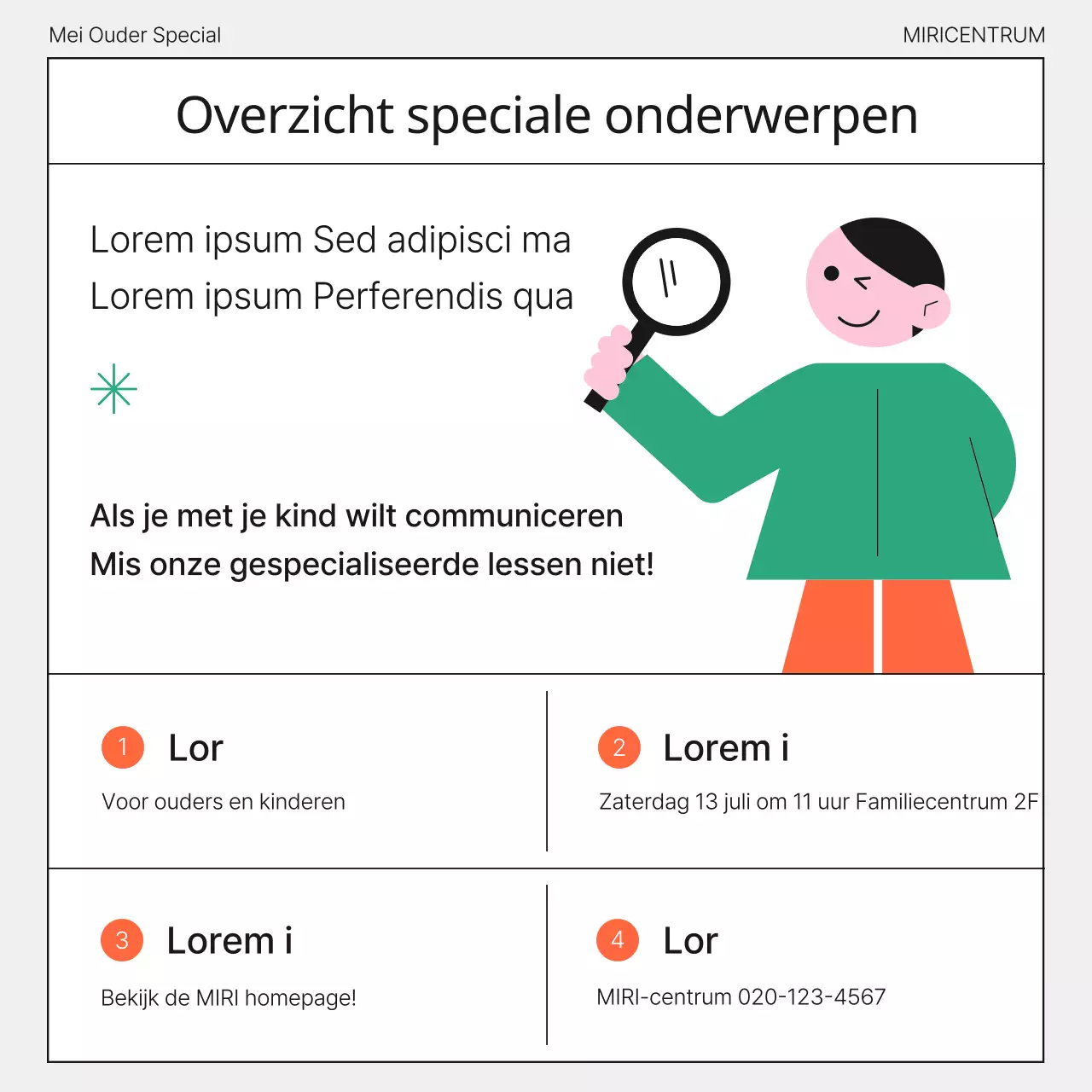  De Groene en Zwarte Ouderschapsklassen promoten