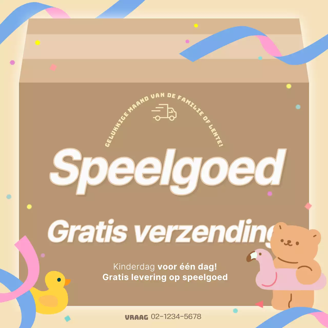 Promoot een eenvoudig evenement voor kinderdag in beige