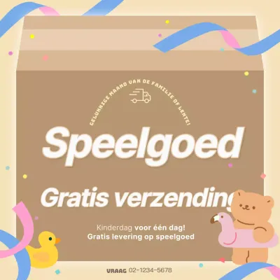 Promoot een eenvoudig evenement voor kinderdag in beige
