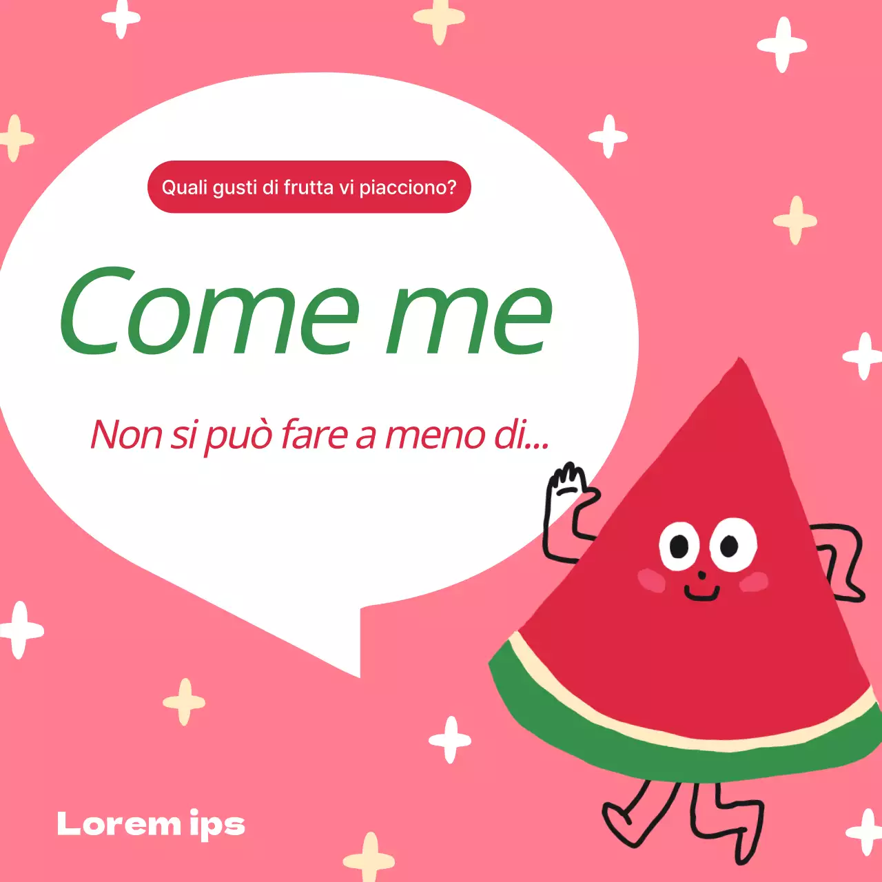 Promuovere prodotti a base di frutta semplice in arancione e rosa