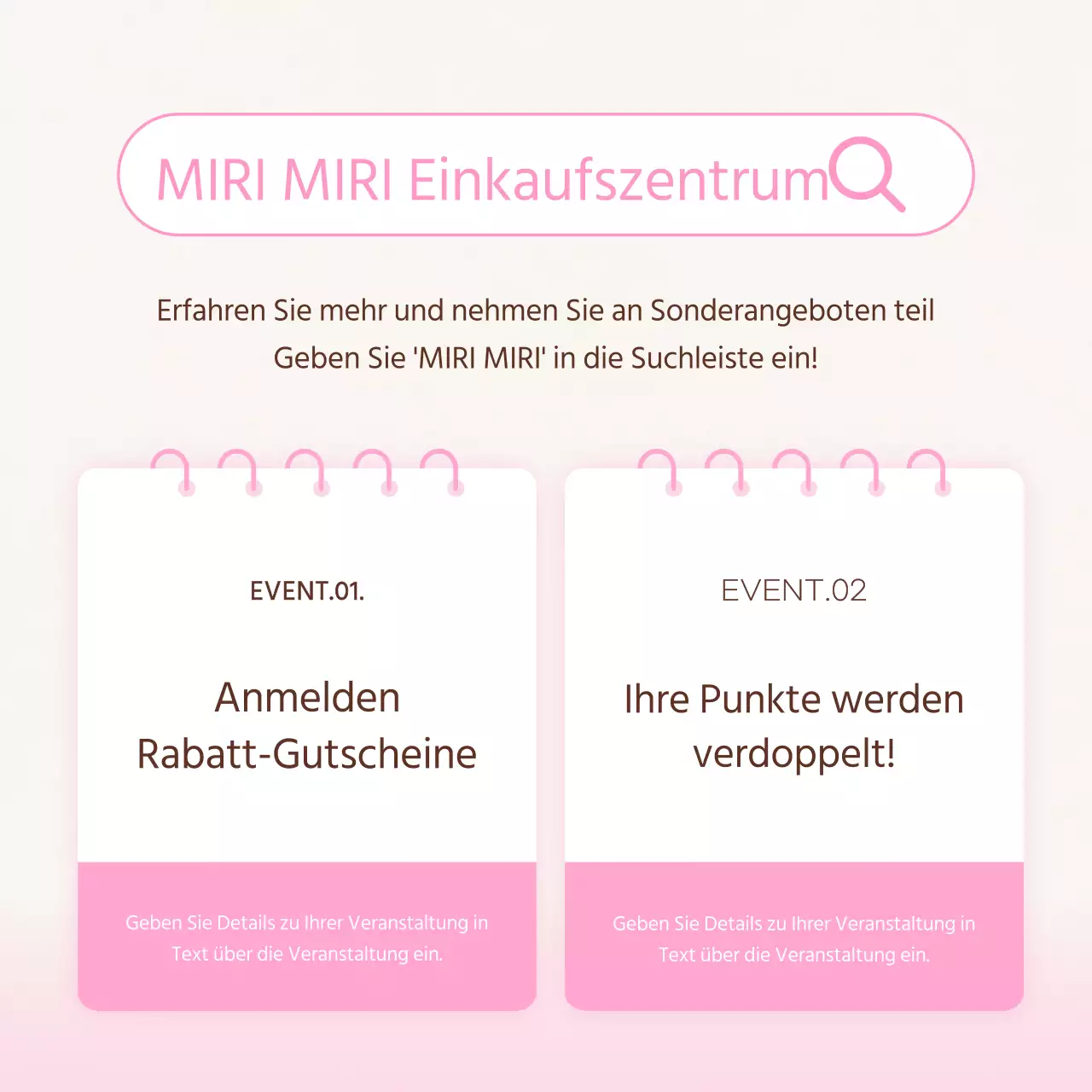 Werbung für den Monat des modernen Zuhauses in den sozialen Medien in den Farben Rosa und Rot