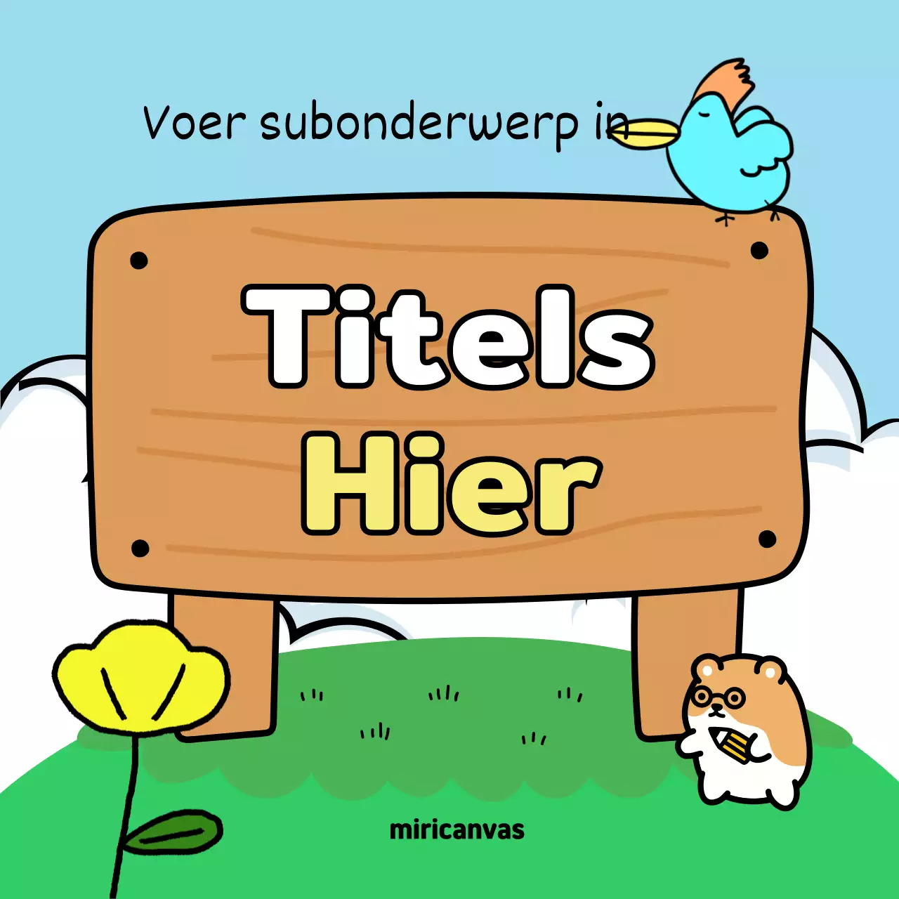 Schattige handgetekende omslag in roze en groen