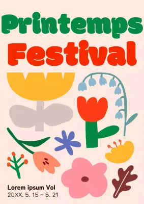 Affiche promotionnelle pour un festival de concept pop art en vert et rouge.