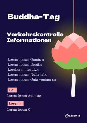 Erklärung der marineblauen und rosafarbenen orientalischen Buddha-Tag-Verkehrssperrungen