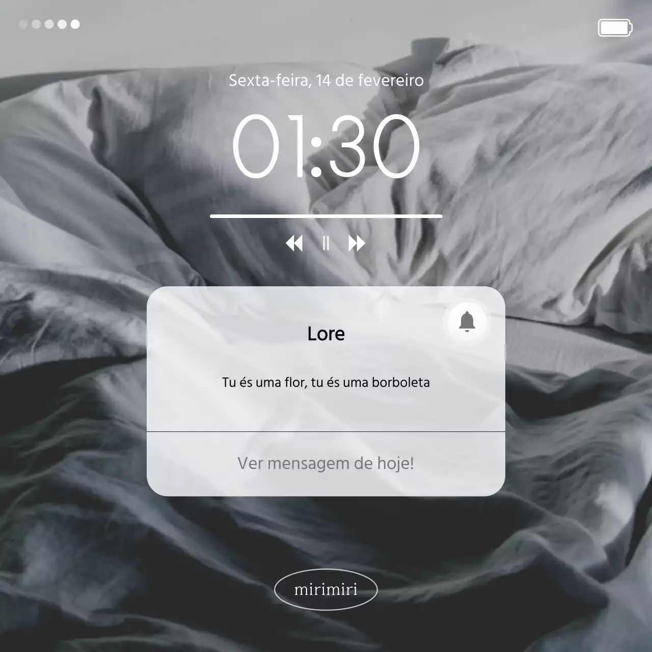 Anúncios de mensagens de notificação a cinzento e branco, com classe e emocionais
