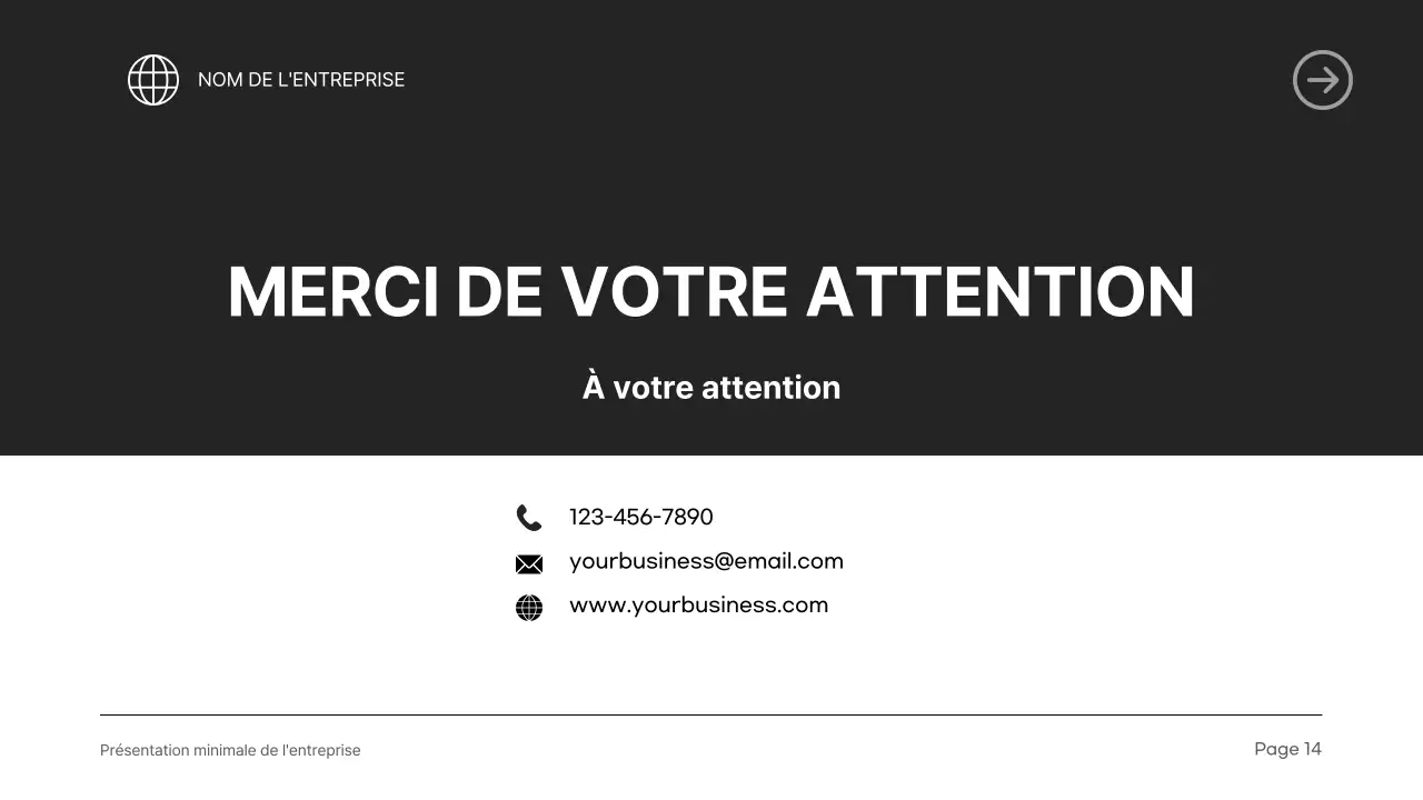 Introduction de l'entreprise moderne en noir et blanc