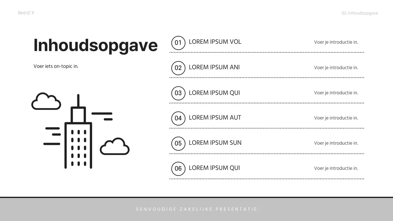 Een eenvoudige zakelijke sollicitatiebrief in grijs en zwart