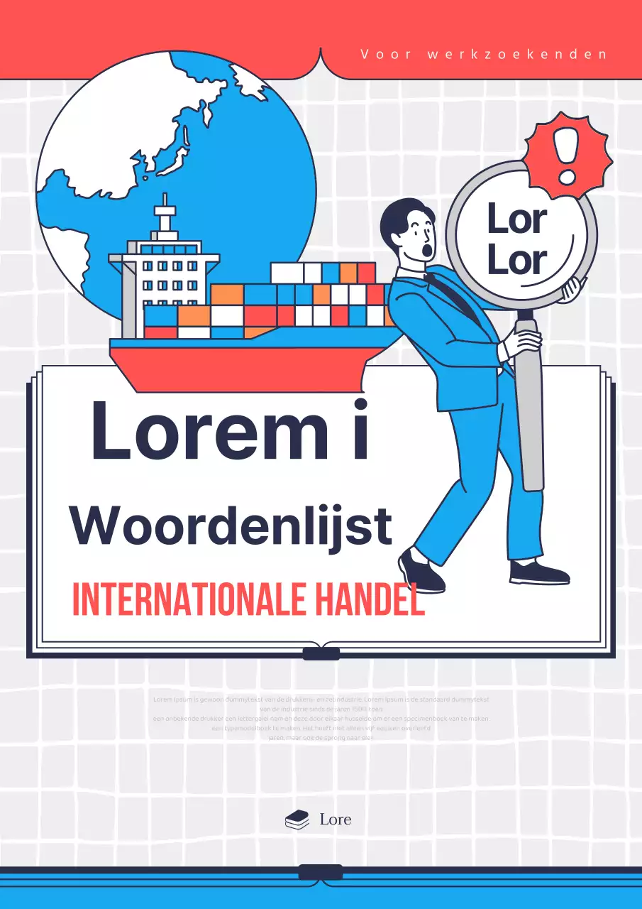 Kitscherige trade glossary omslag in blauw en oranje