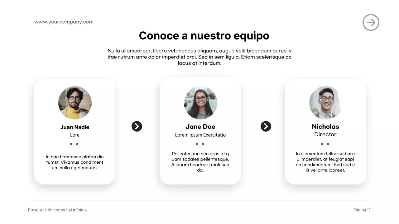 Presentación de una empresa moderna en blanco y negro