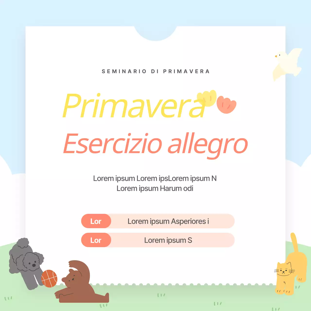 Annuncio di una simpatica giornata sportiva aziendale gialla e rosa