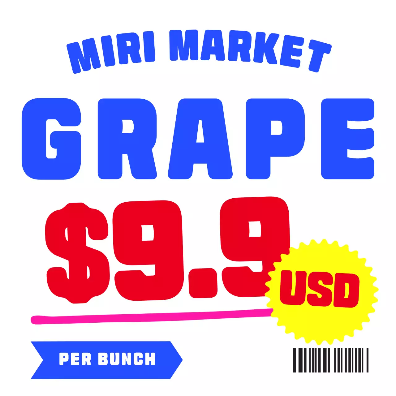 Blue Bold Grape Promotion Social Media Post