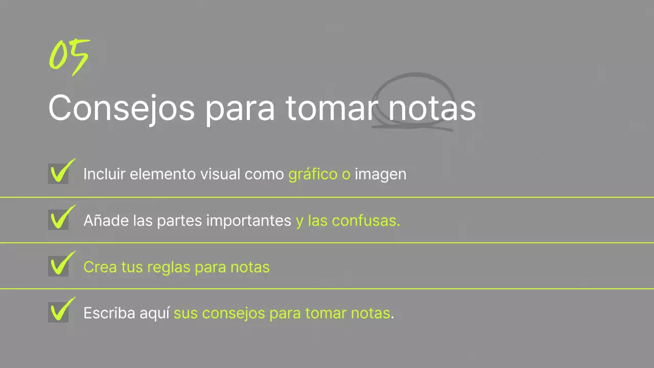 Tutorial de escritura sencilla en gris y colores fluorescentes