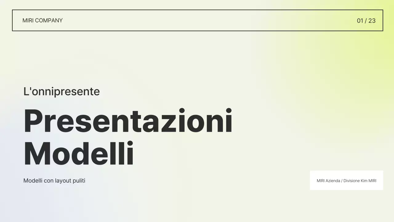 Relazione dal layout semplice in bianco e chartreuse