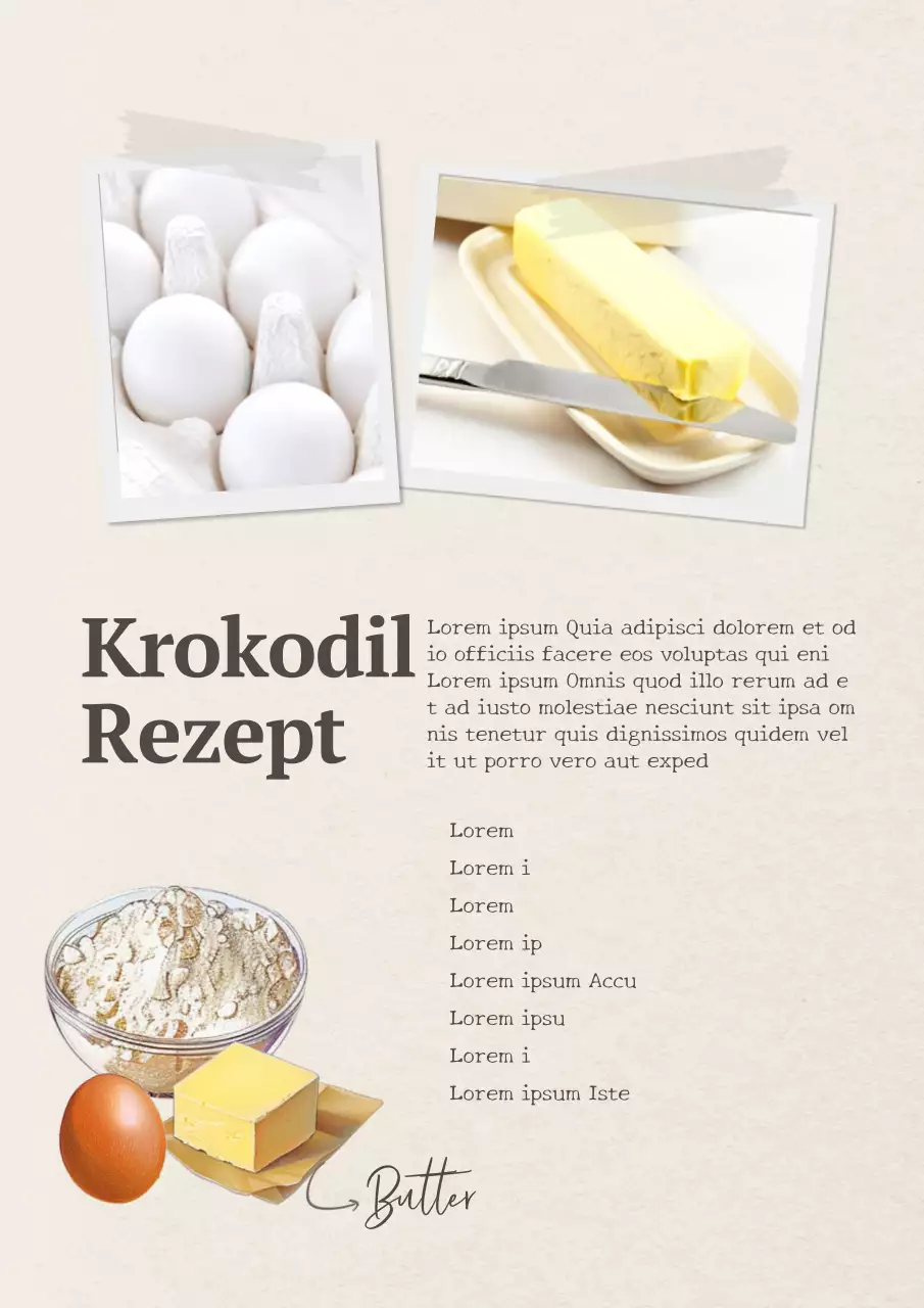 Einfaches Croissant-Keks-Rezept in Beige- und Brauntönen