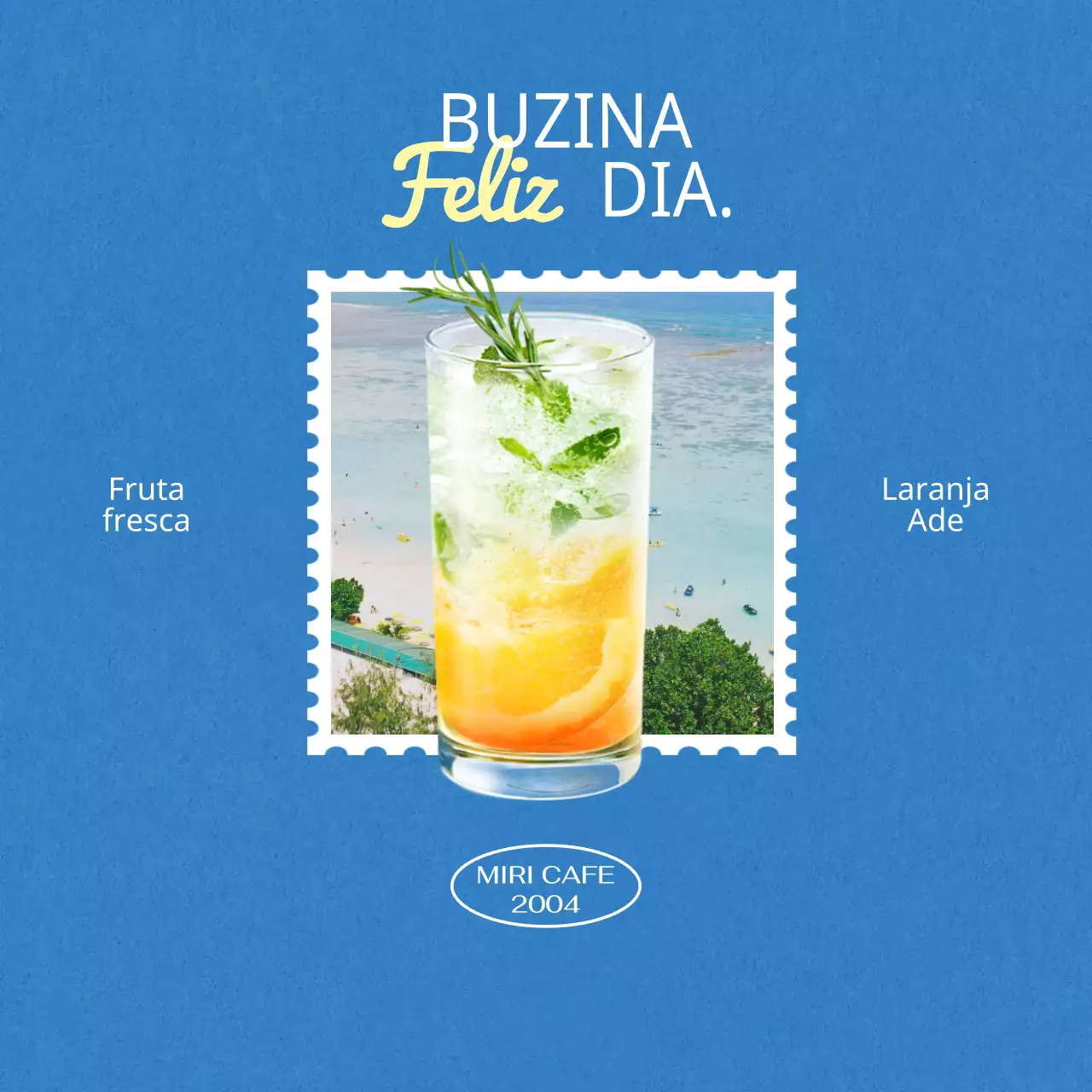 Conceito promocional Cafe Aid em azul e verde