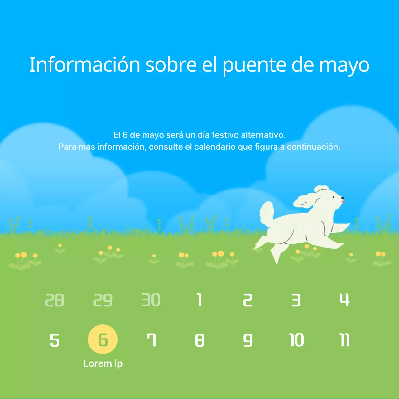 Guía de los días festivos alternativos de primavera en azul y verde