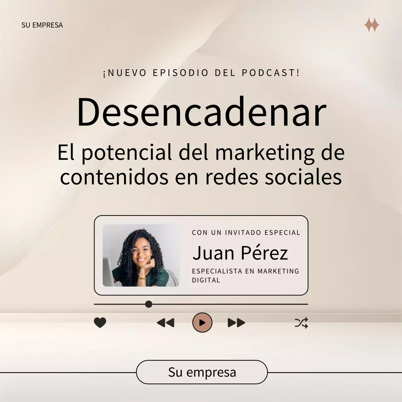 Publicidad moderna de marketing de contenidos en negro y beige