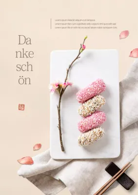 Werbeflyer für ein traditionelles beigefarbenes Hartholz-Geschenkset