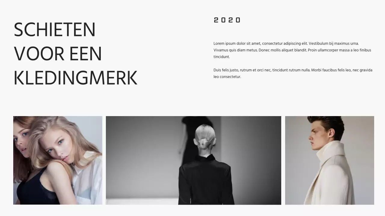 Minimalistisch zwart-grijs portfolio van fotograaf