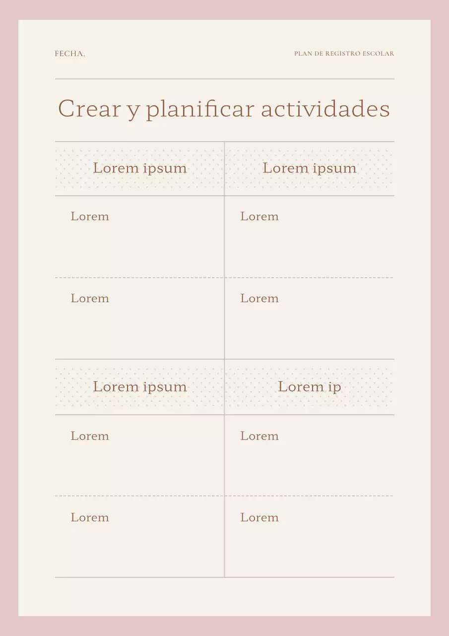 Agenda sencilla en rosa y marfil