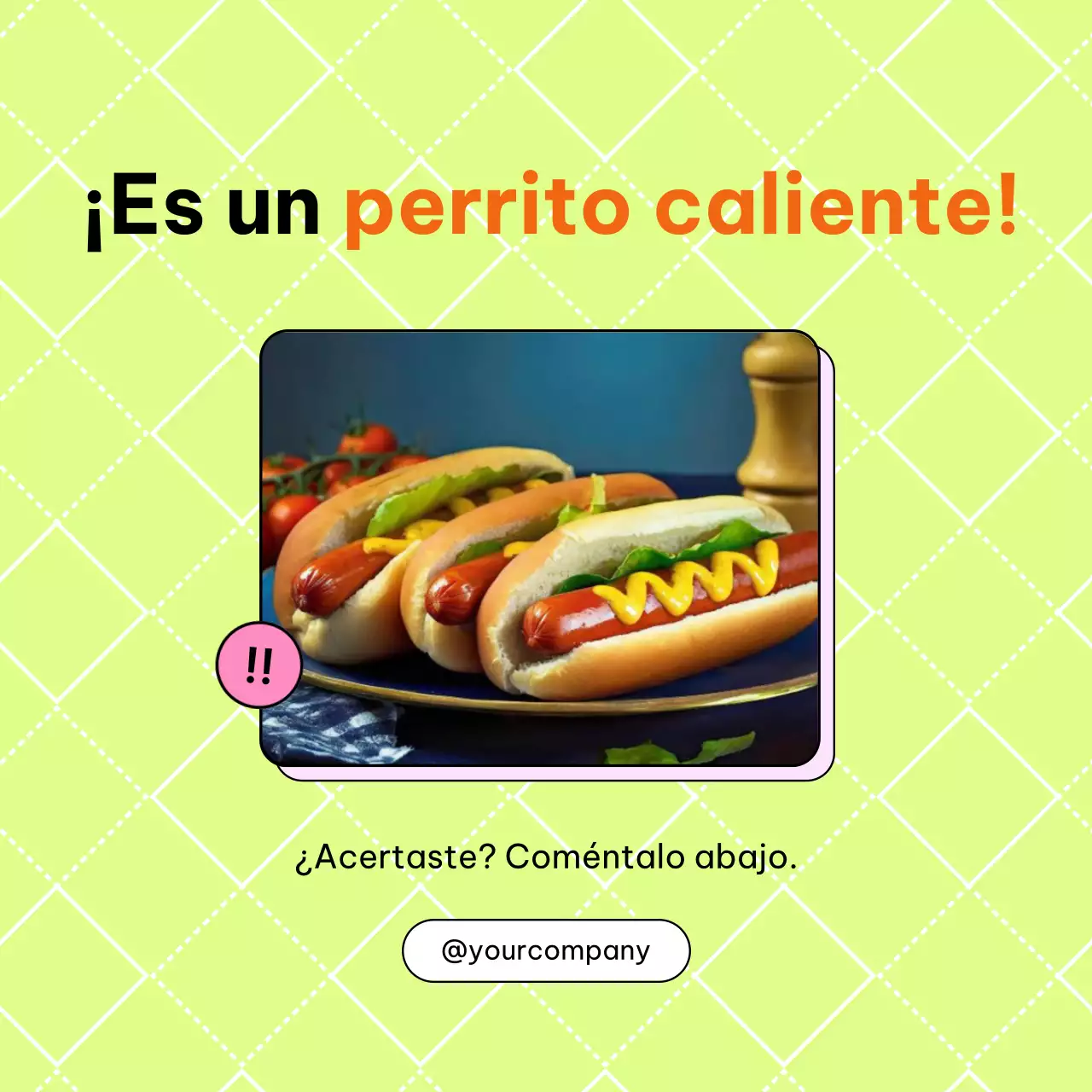 Pink and Beige Minimal Adivina la Promoción de Alimentos