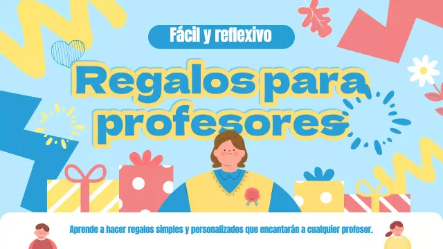Vídeo tutorial de un regalo azul moderno para un profesor