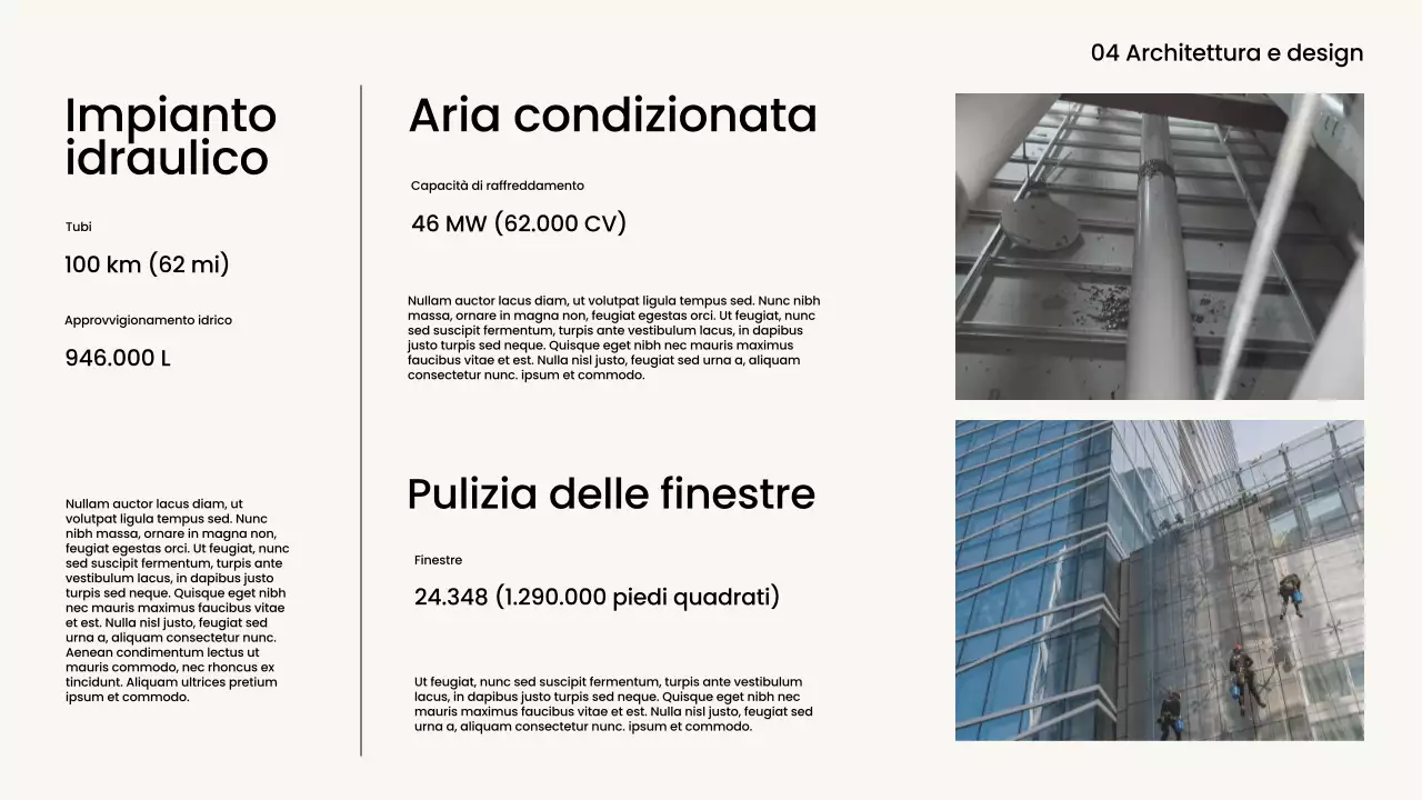 Relazione architettonica minimale in bianco e nero